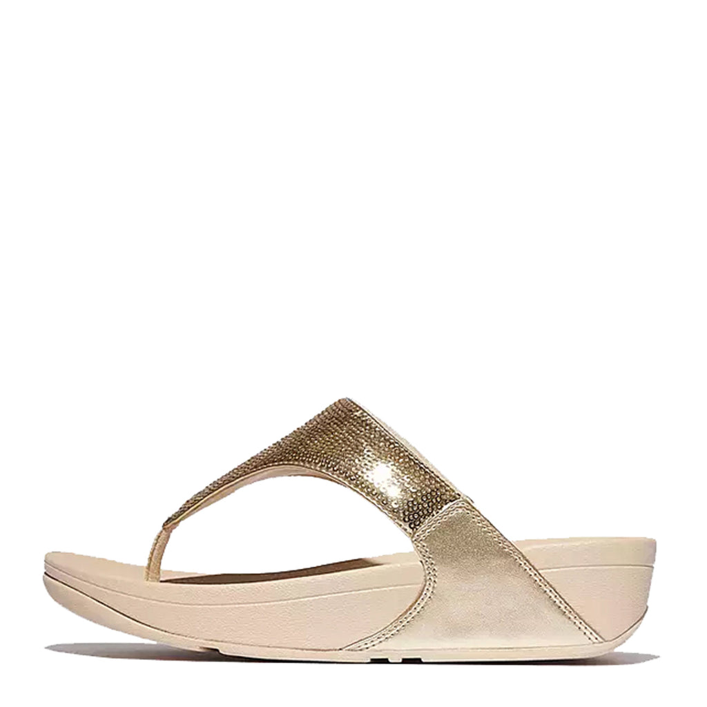 Women's FitFlop Lulu Sequin Thong Sandal PLATINO JL5-675