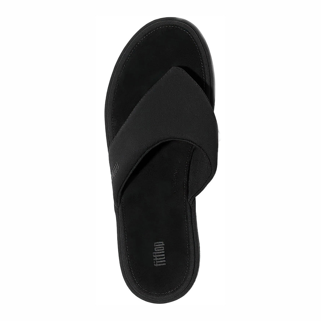 Women's FitFlop PlatFForms Wedge Toe-Post Sandal ALL BLACK JL6-090