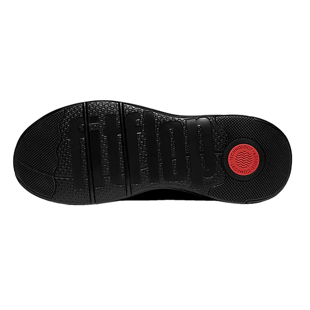 Women's FitFlop SUPER-Q Knit Slip-On Laced Sneaker ALL BLACK JM1-090