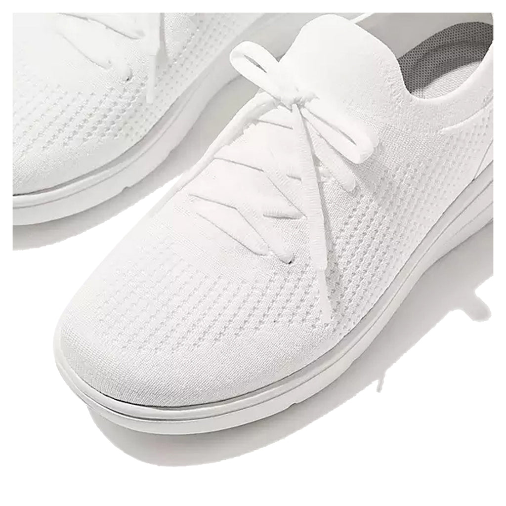 Women's FitFlop SUPER-Q Knit Slip-On Laced Sneaker URBAN WHITE JM1-194
