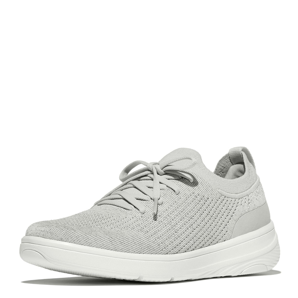 Women's FitFlop SUPER-Q Knit Slip-On Laced Sneaker GREY SILVER JM1-B93