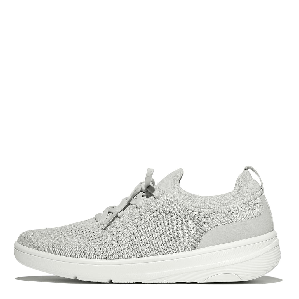 Women's FitFlop SUPER-Q Knit Slip-On Laced Sneaker GREY SILVER JM1-B93