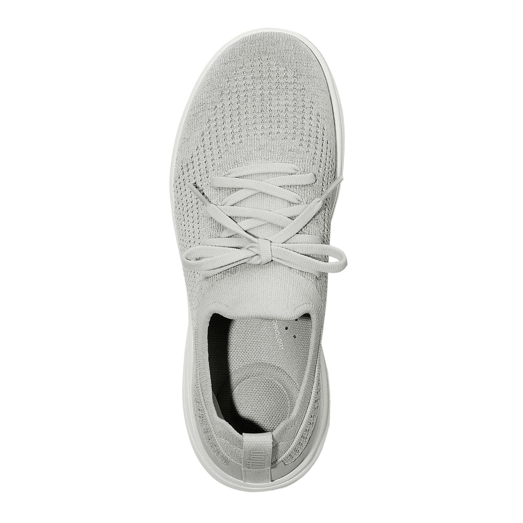 Women's FitFlop SUPER-Q Knit Slip-On Laced Sneaker GREY SILVER JM1-B93