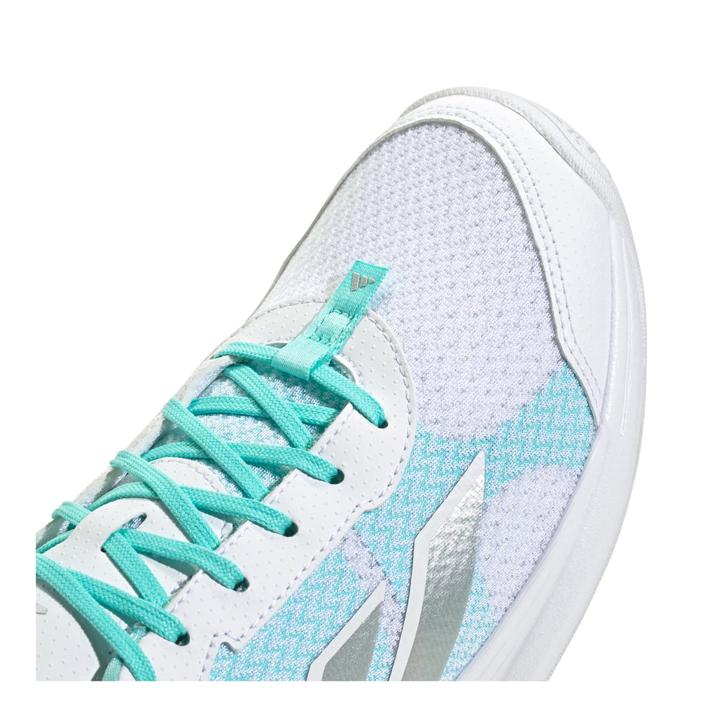 Women's Adidas Avaflash Tennis Shoe WHITE/SILVER/AQUA JP9742