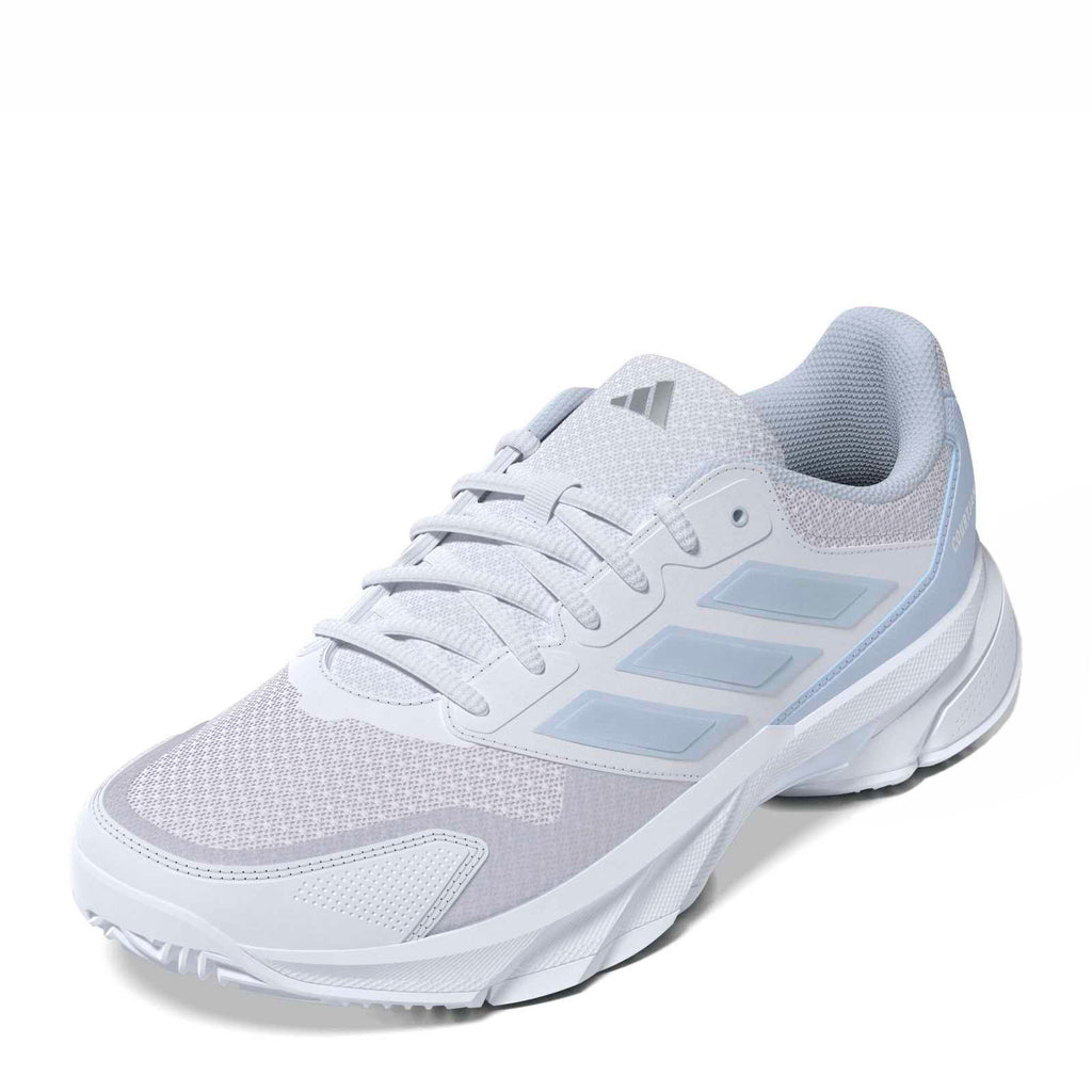 Women's Adidas CourtJam Control 3 Tennis Shoe WHITE BLUE KI0791