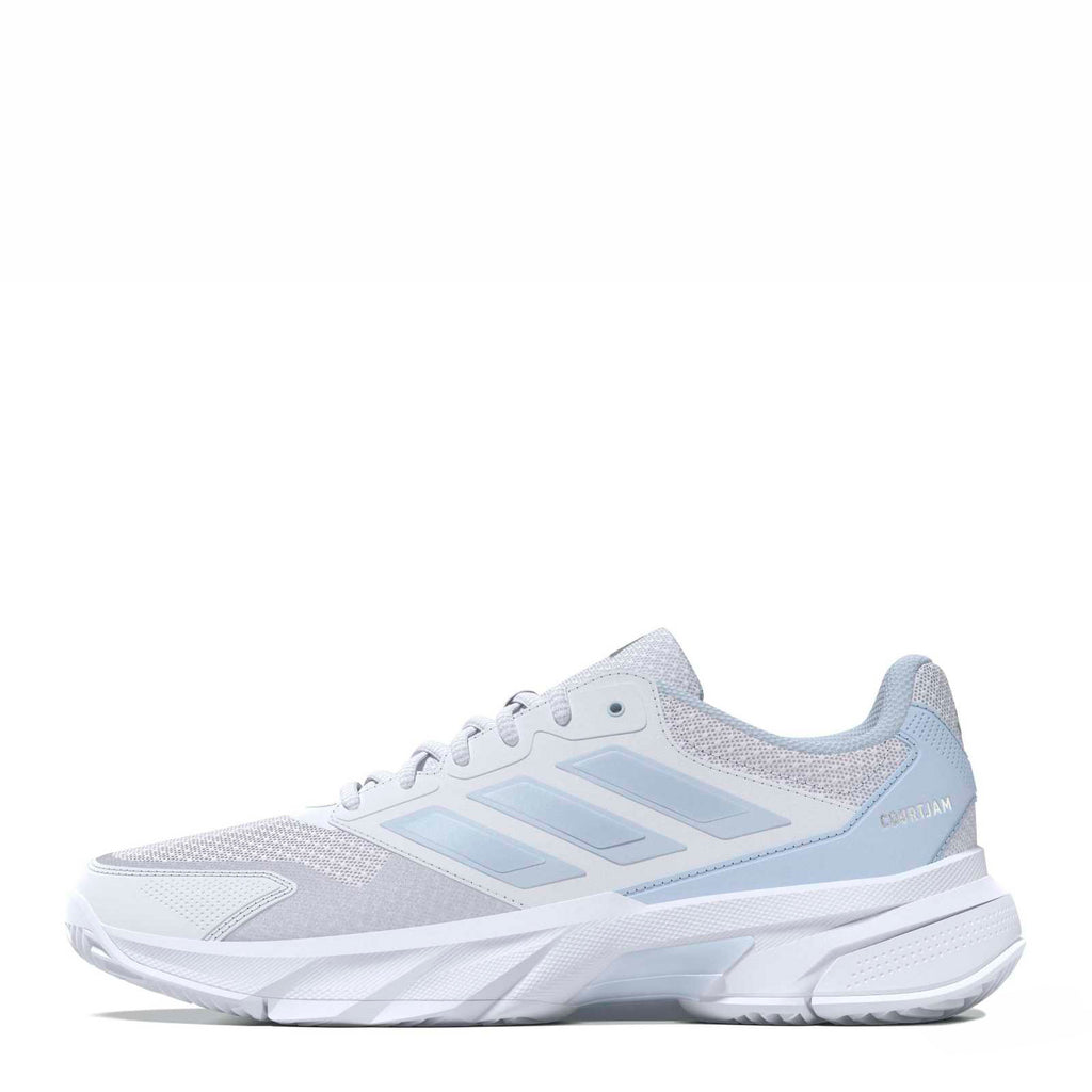 Women's Adidas CourtJam Control 3 Tennis Shoe WHITE BLUE KI0791