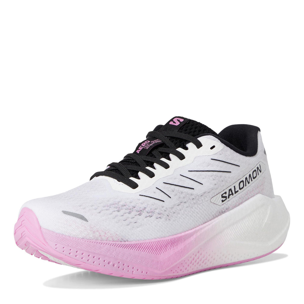 Women's Salomon AERO BLAZE 3 Running Shoe WHITE BLACK PINK L47975700