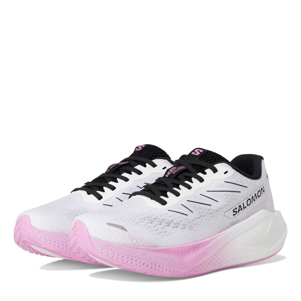 Women's Salomon AERO BLAZE 3 Running Shoe WHITE BLACK PINK L47975700