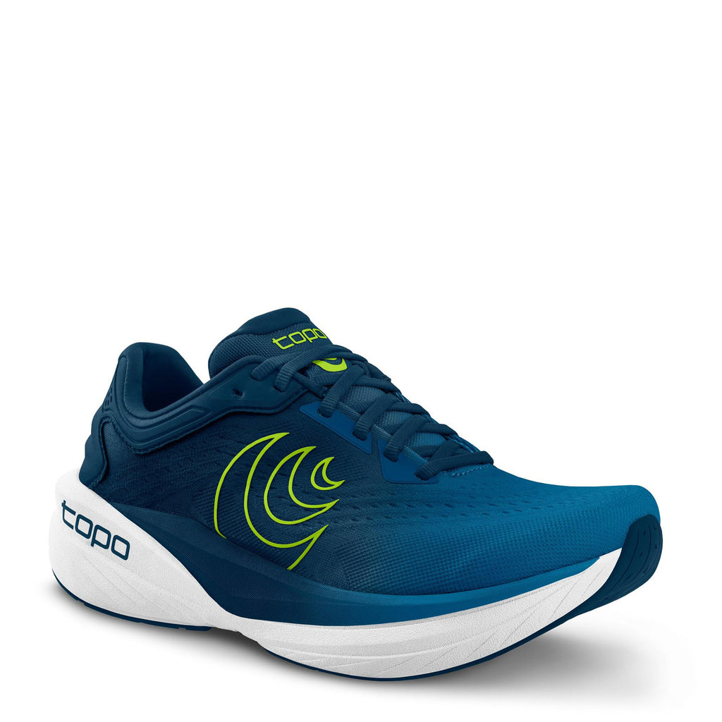 Men's Topo Phantom 4 Running Shoe - Wide Width BLUE/LIME M087-BLULIM-W