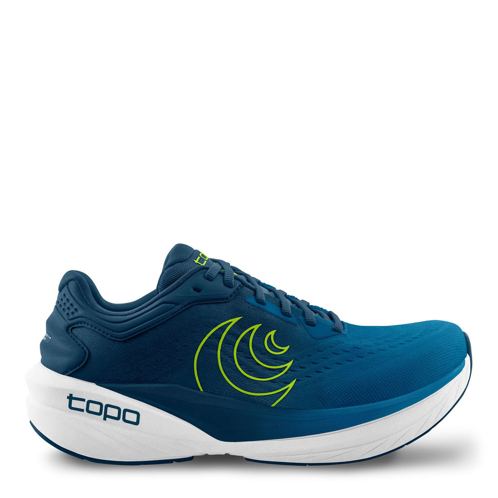Men's Topo Phantom 4 Running Shoe - Wide Width BLUE/LIME M087-BLULIM-W