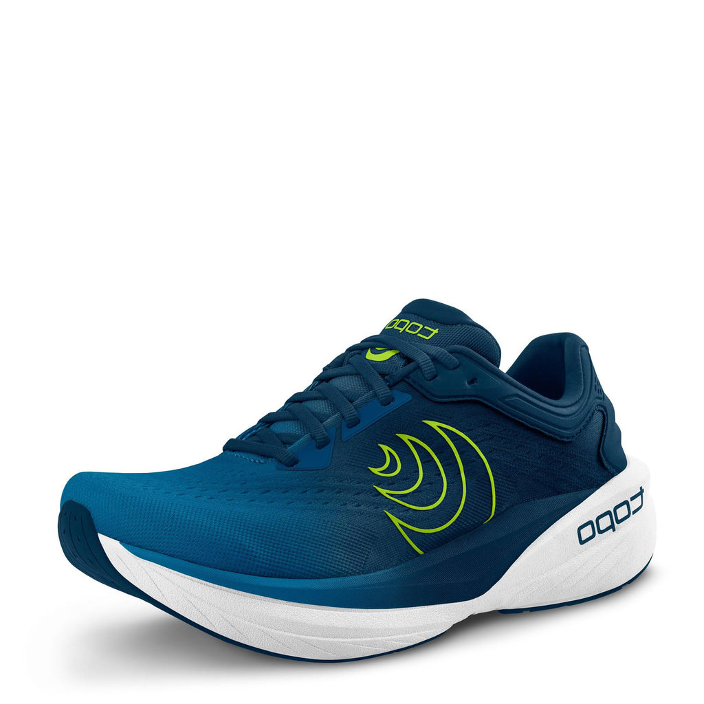 Men's Topo Phantom 4 Running Shoe - Wide Width BLUE/LIME M087-BLULIM-W