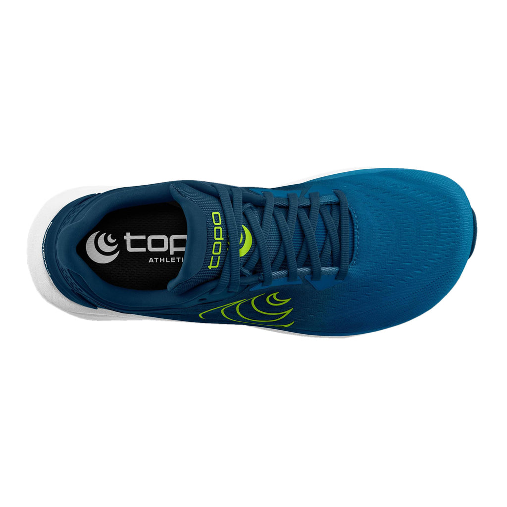 Men's Topo Phantom 4 Running Shoe - Wide Width BLUE/LIME M087-BLULIM-W