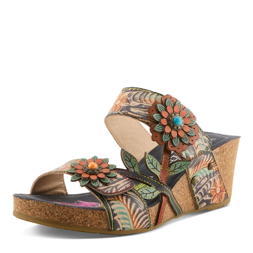 Women's L'Artiste By Spring Step Moai Sandal NAVY MULTI MOAI-NM