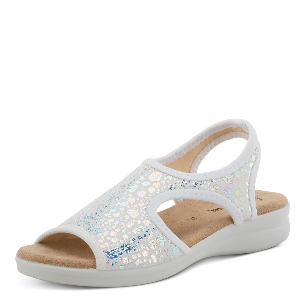 Women's Flexus Nyaman Sandal SILVER CRACKLE NYAMAN-CRACK-SL