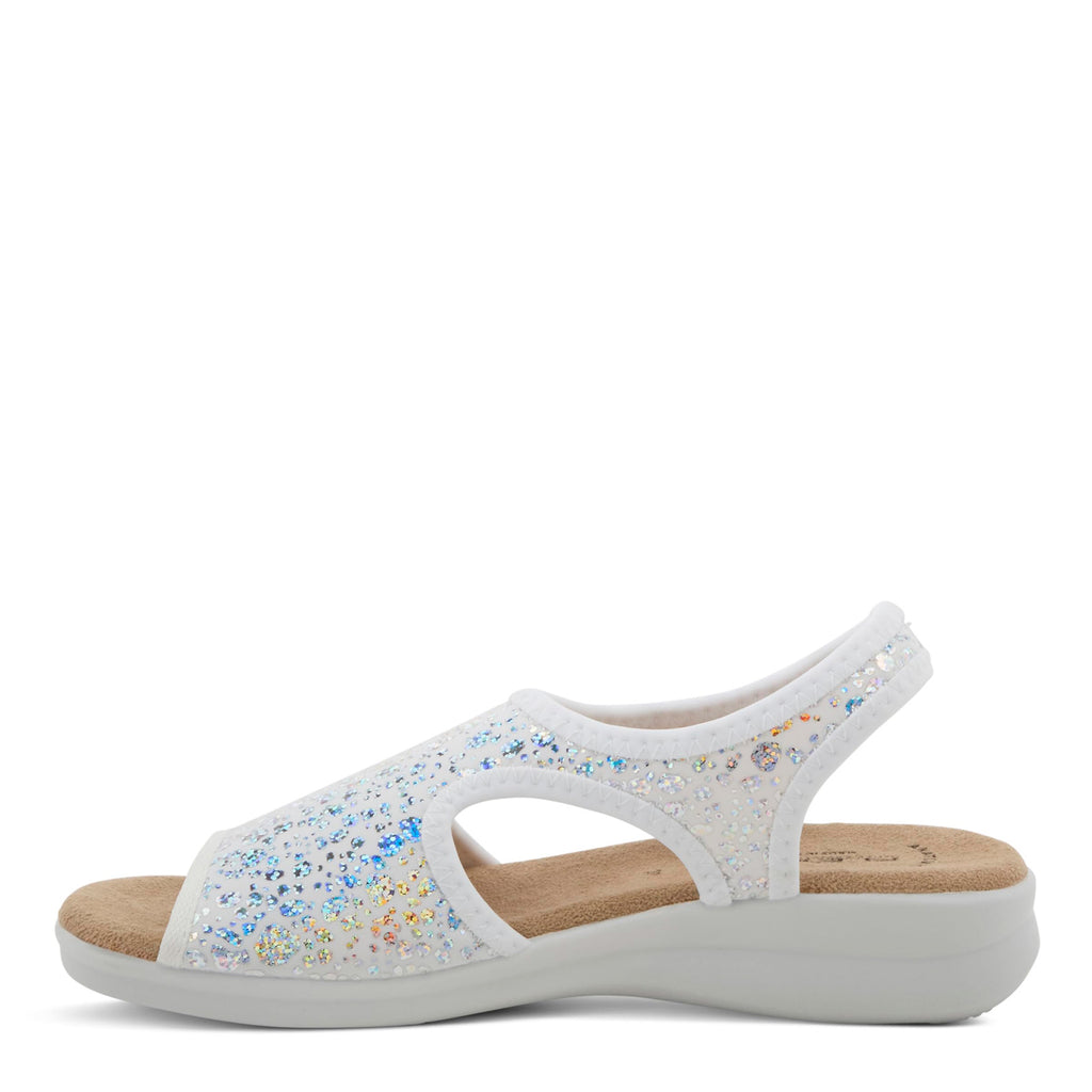 Women's Flexus Nyaman Sandal SILVER CRACKLE NYAMAN-CRACK-SL