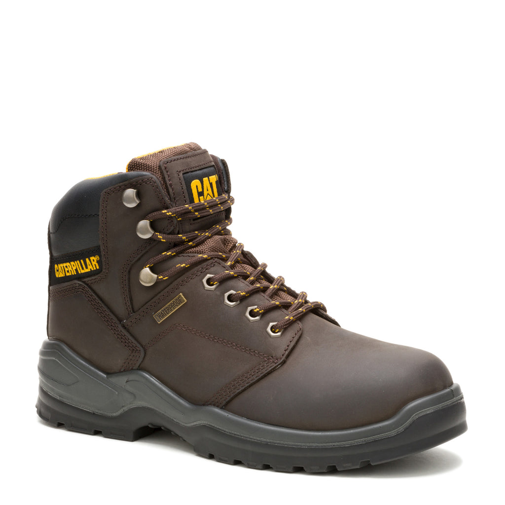 Men's Caterpillar Striver Waterproof Steel Toe Work Boot BROWN P91720