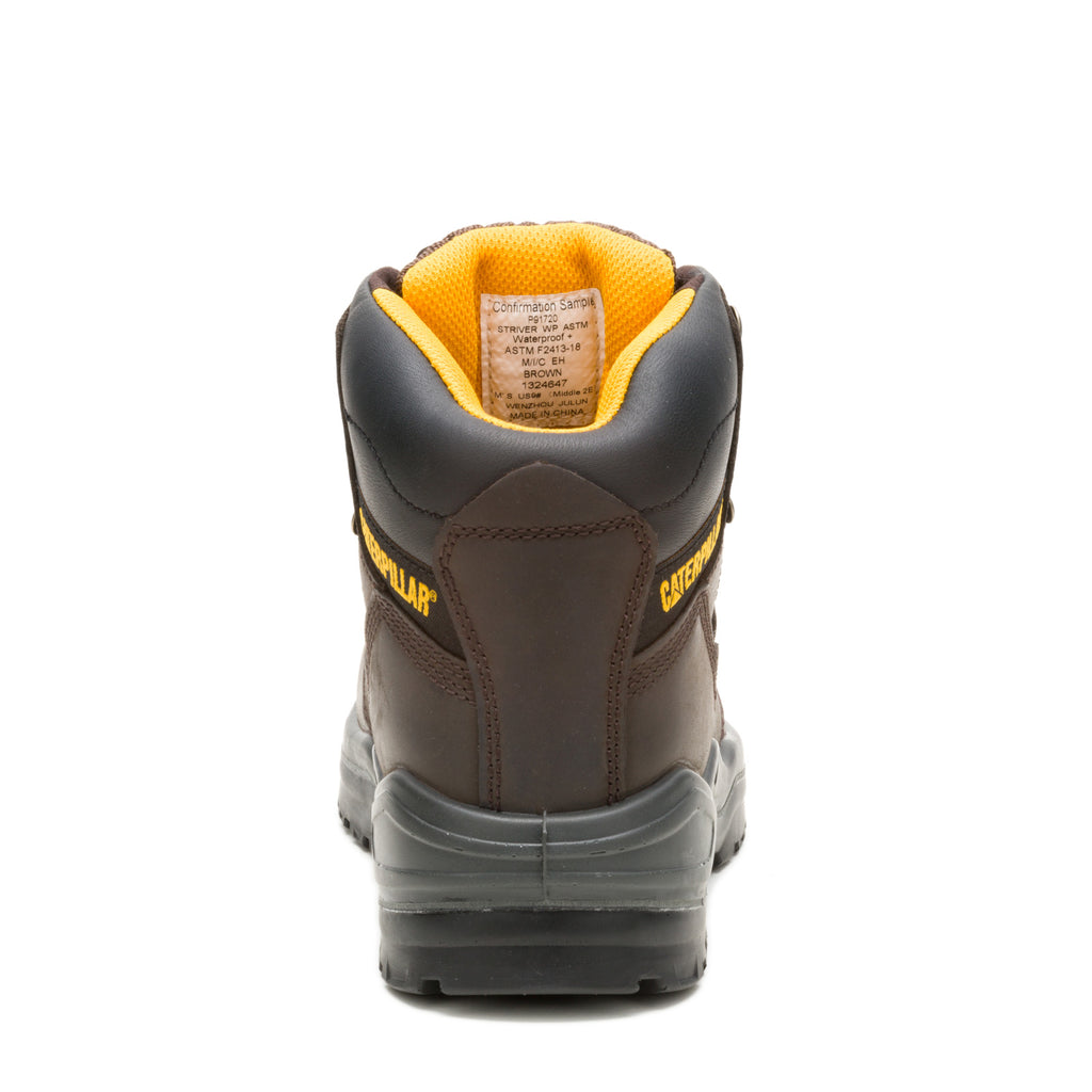 Men's Caterpillar Striver Waterproof Steel Toe Work Boot BROWN P91720