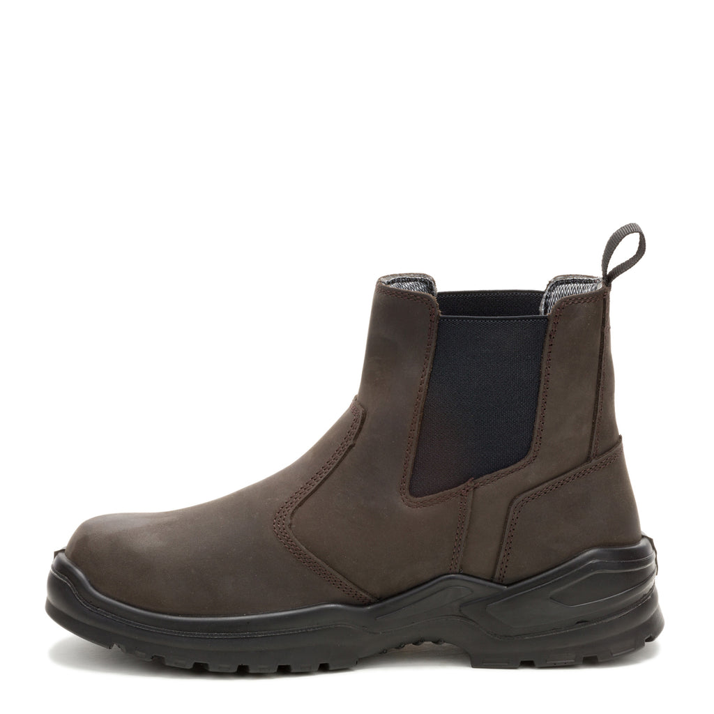 Men's Caterpillar Striver Chelsea Waterproof Steel Toe Work Boot BROWN P91758