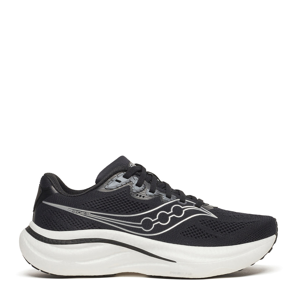 Women's Saucony Ride 19 Running Shoe BLACK/SILVER S11055-100