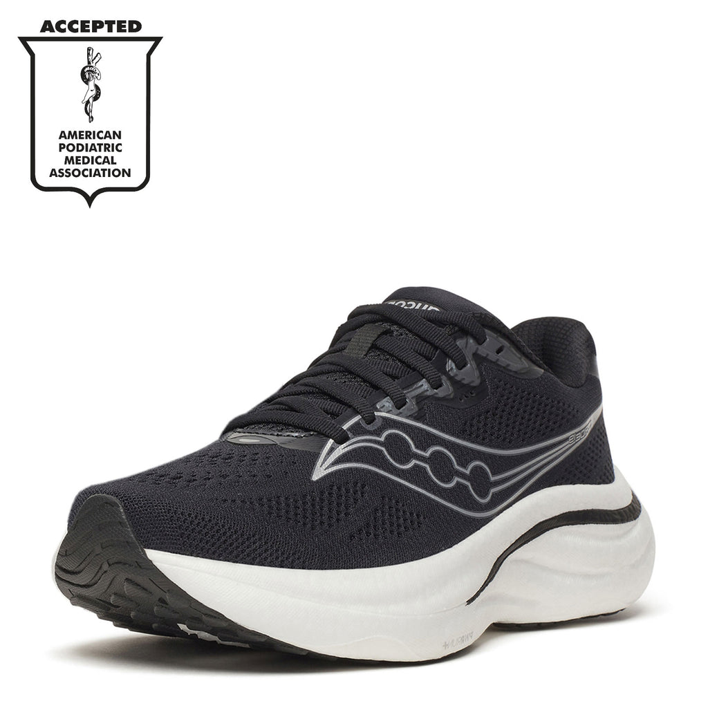 Women's Saucony Ride 19 Running Shoe BLACK/SILVER S11055-100