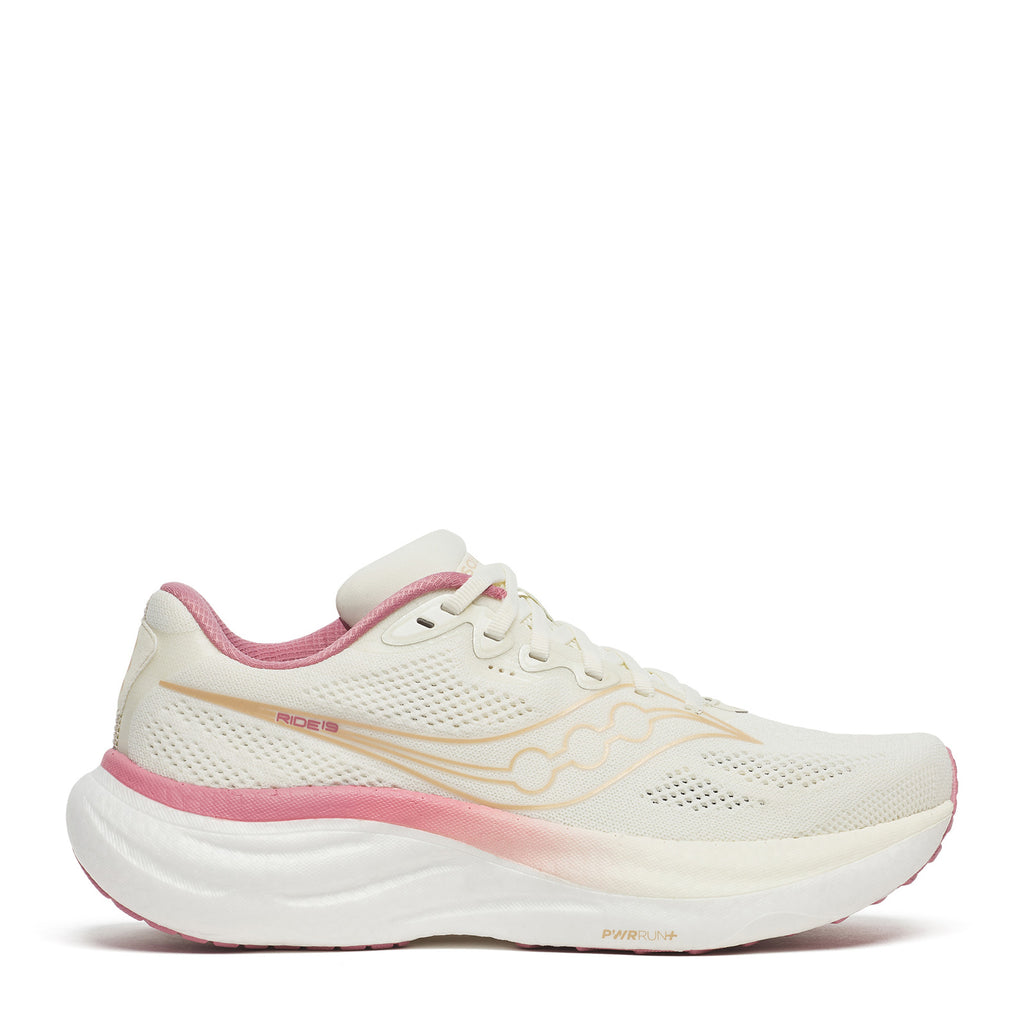 Women's Saucony Ride 19 Running Shoe VANILLA / MAUVE S11055-142