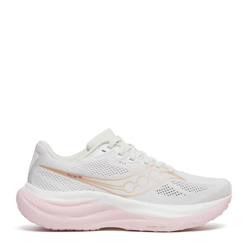 Women's Saucony Ride 19 Running Shoe WHITE PINK S11055-151