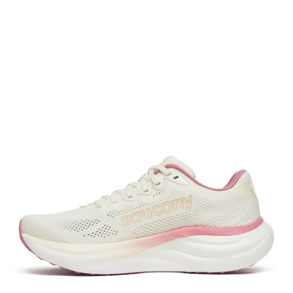 Women's Saucony Ride 19 Running Shoe - Wide Width VANILLA / MAUVE S11056-142