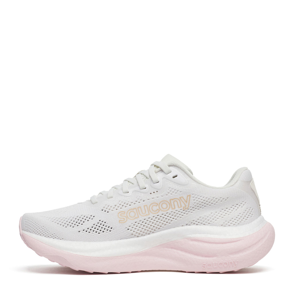 Women's Saucony Ride 19 Running Shoe - Wide Width WHITE / SILK S11056-151