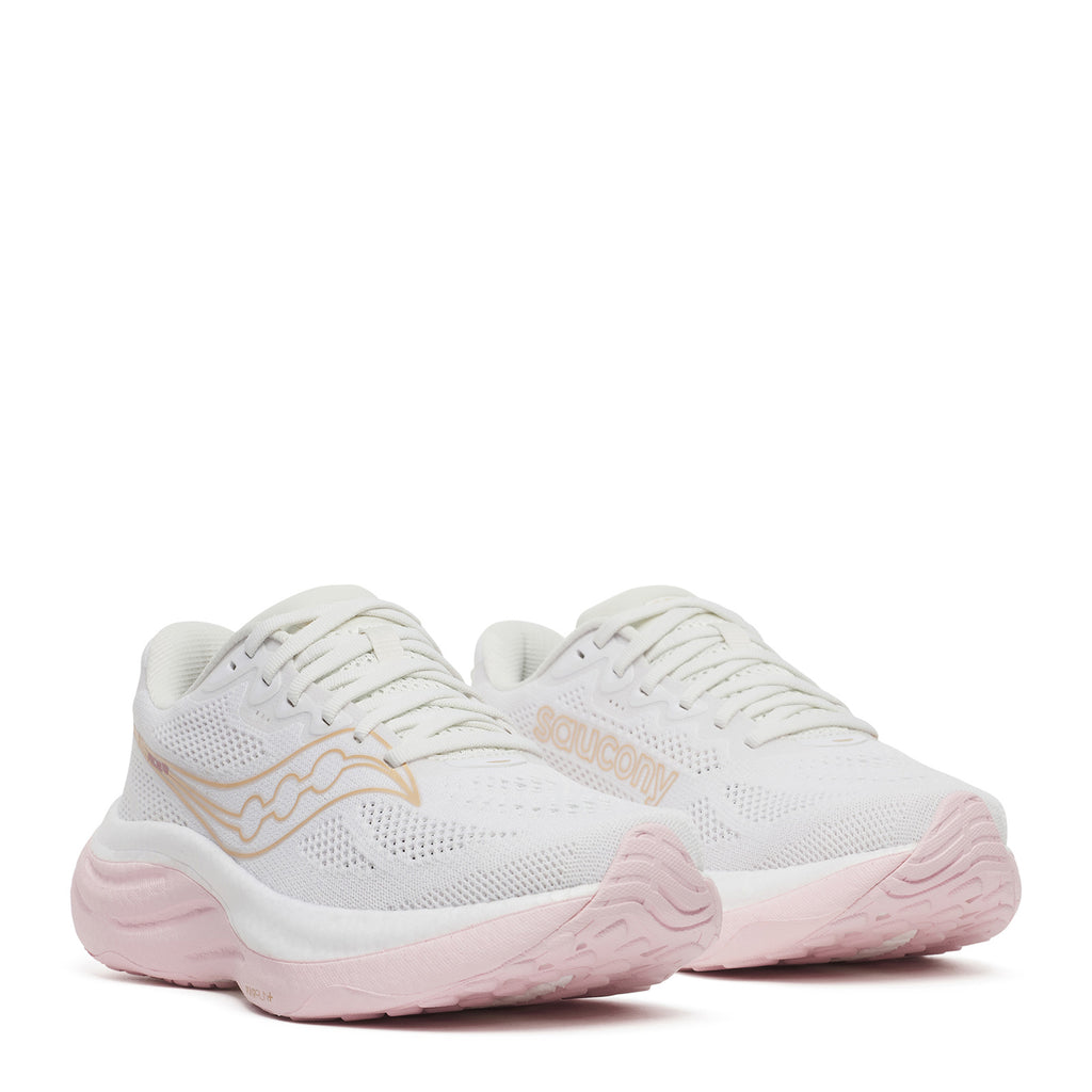 Women's Saucony Ride 19 Running Shoe - Wide Width WHITE / SILK S11056-151