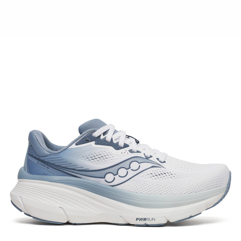 Women's Saucony Guide 19 Running Shoe - Wide Width WHITE / STORM S11059-149