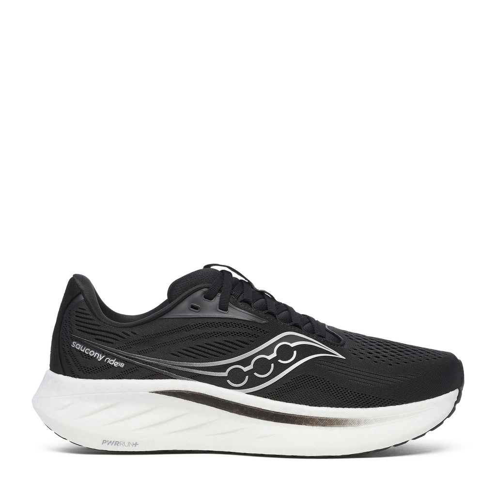 Men's Saucony Ride 18 Running Shoe - Wide Width BLACK S21001-100