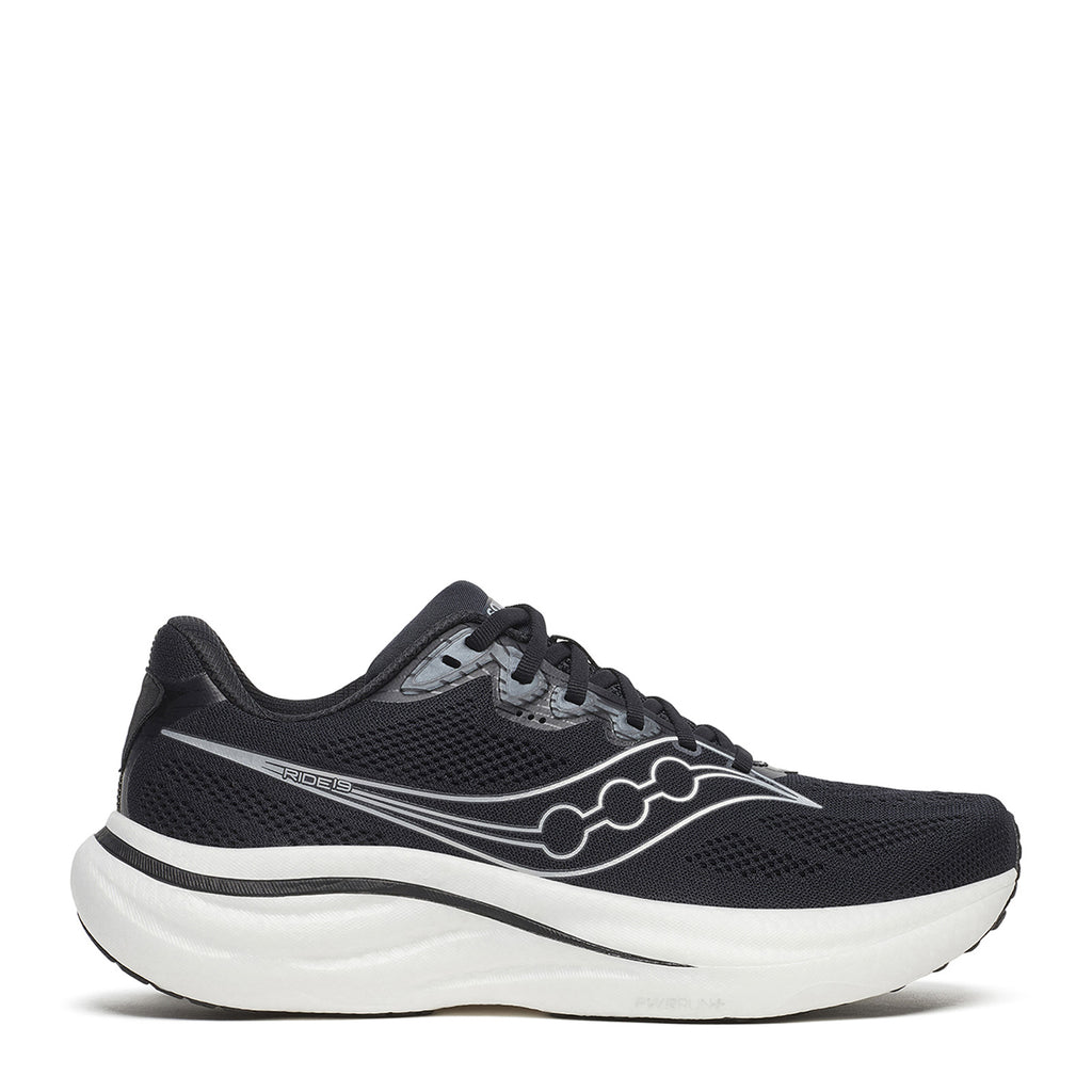 Men's Saucony Ride 19 Running Shoe BLACK/SILVER S21055-100