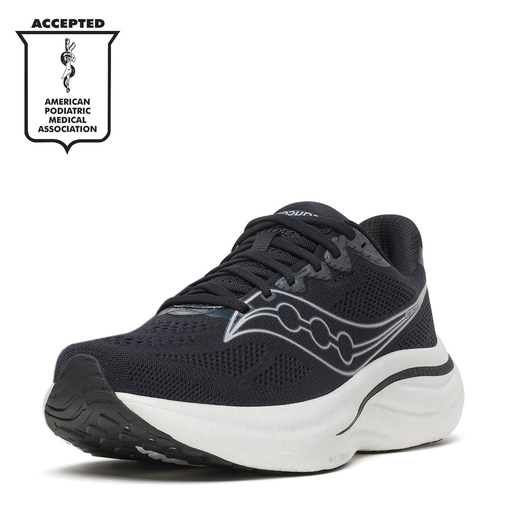 Men's Saucony Ride 19 Running Shoe BLACK/SILVER S21055-100