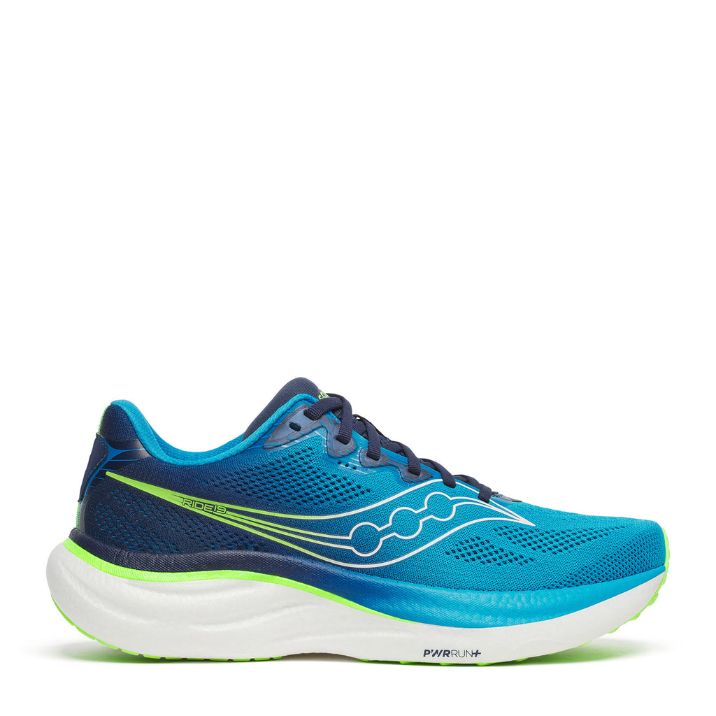 Men's Saucony Ride 19 Running Shoe COBALT / SLIME S21055-150