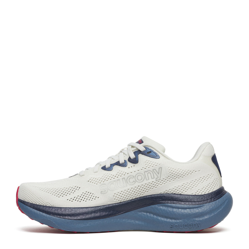 Men's Saucony Ride 19 Running Shoe - Wide Width IVORY / STORM S21056-146