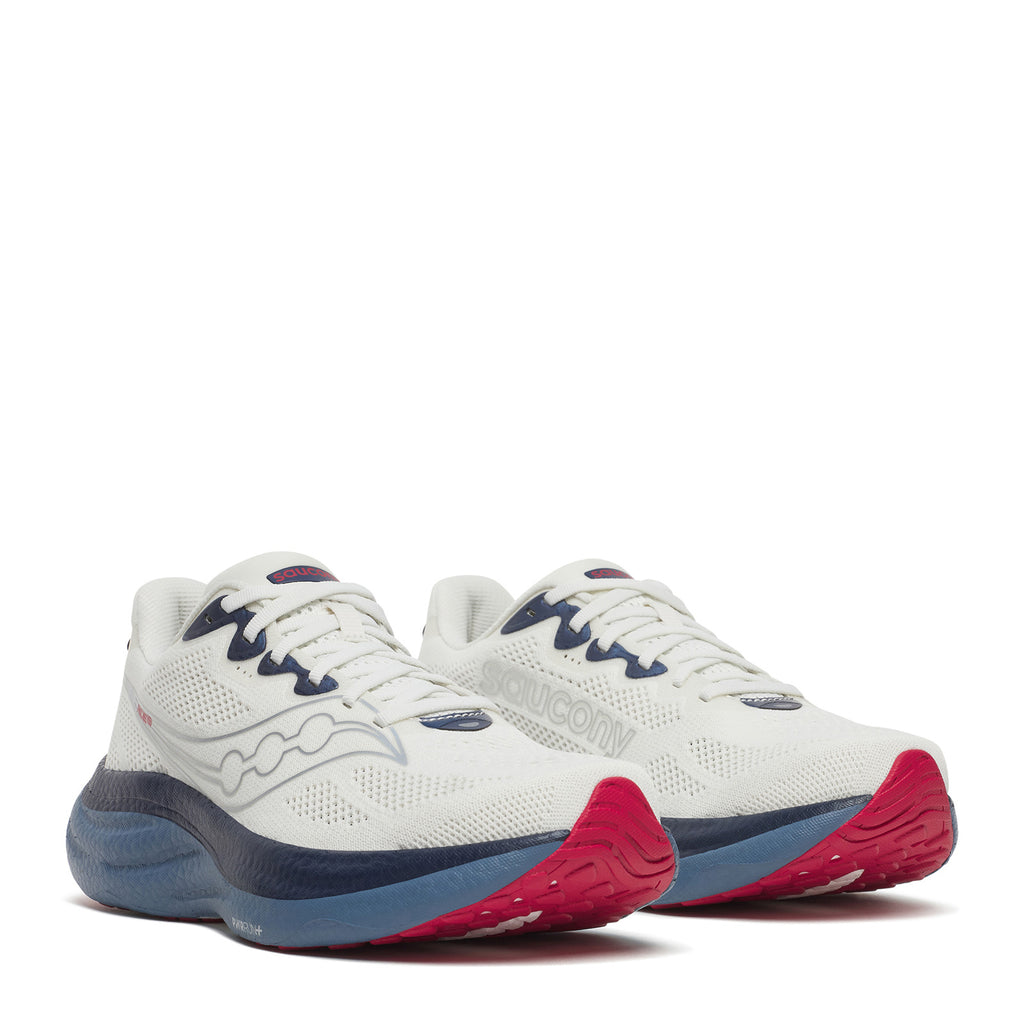 Men's Saucony Ride 19 Running Shoe - Wide Width IVORY / STORM S21056-146