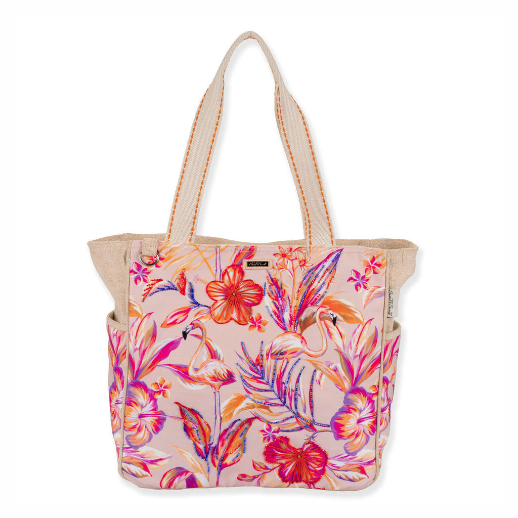 Women's Sun N Sand Neon Tropical Flamingo Tote PINK FLAMINGO SNS7200
