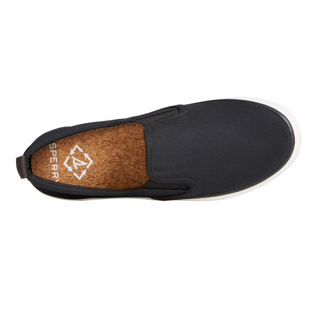 Women's Sperry SeaCycled Crest Twin Gore Canvas Sneaker BLACK STS88271
