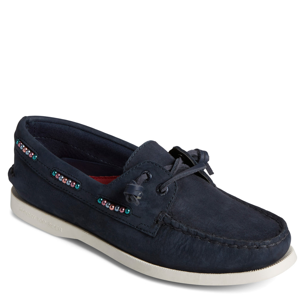 Women's Sperry Authentic Original 2-Eye Beaded Boat Shoe NAVY STS88371