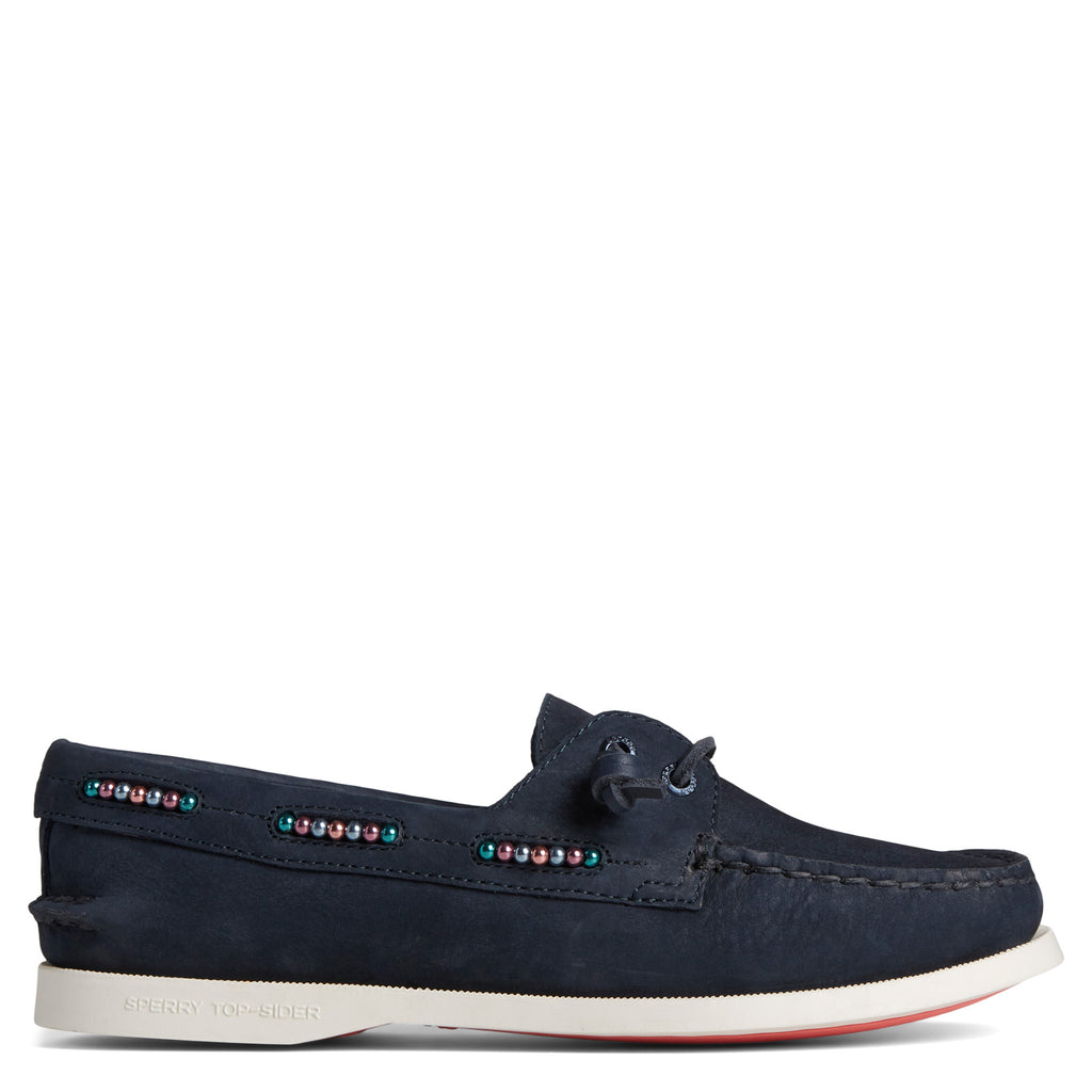 Women's Sperry Authentic Original 2-Eye Beaded Boat Shoe NAVY STS88371
