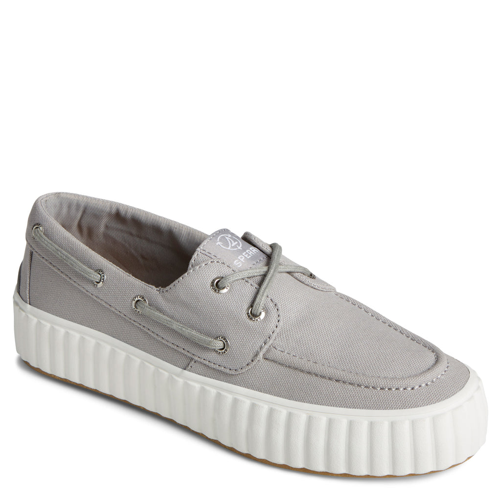 Women's Sperry Pier Wave Boat Platform Sneaker GREY STS88790