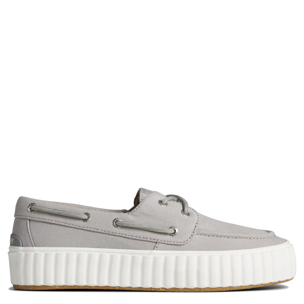 Women's Sperry Pier Wave Boat Platform Sneaker GREY STS88790