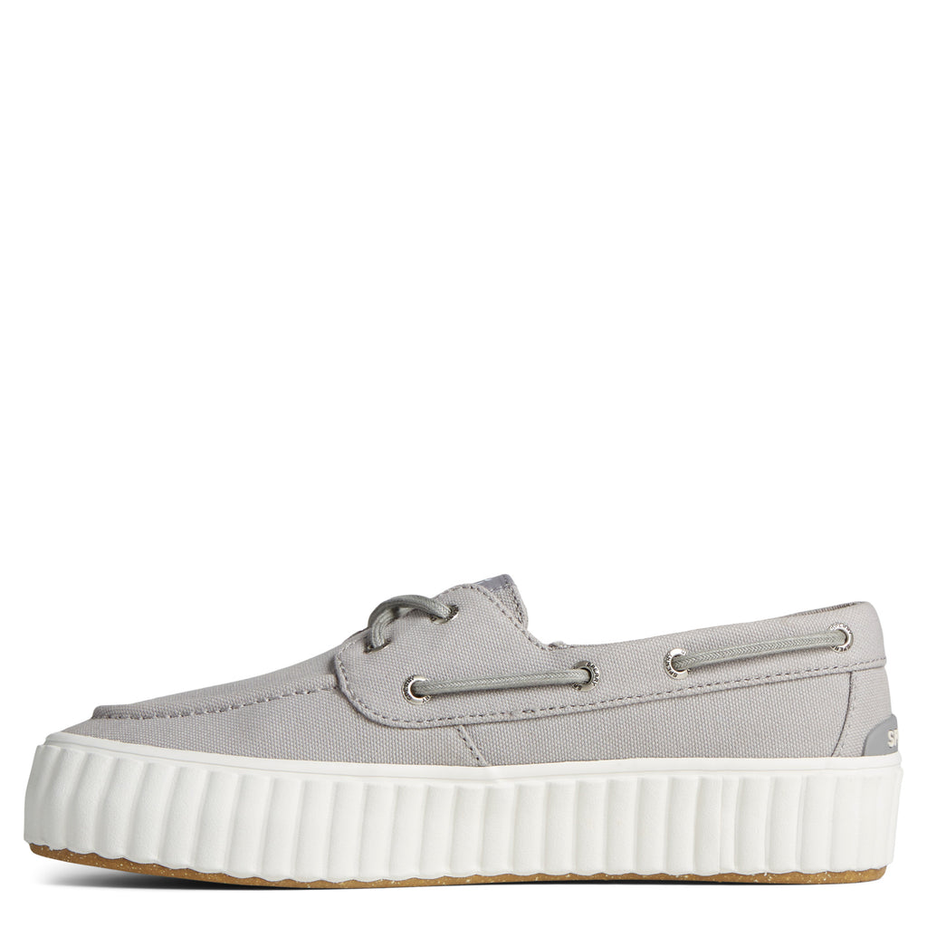 Women's Sperry Pier Wave Boat Platform Sneaker GREY STS88790
