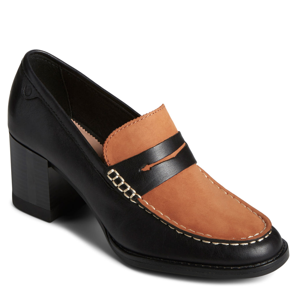 Women's Sperry Seaport Two-Tone Penny Pump BLACK / TAN STS88968