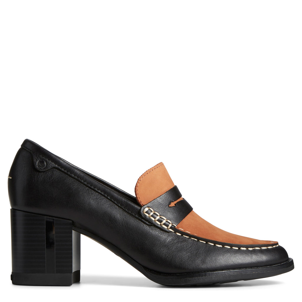 Women's Sperry Seaport Two-Tone Penny Pump BLACK / TAN STS88968
