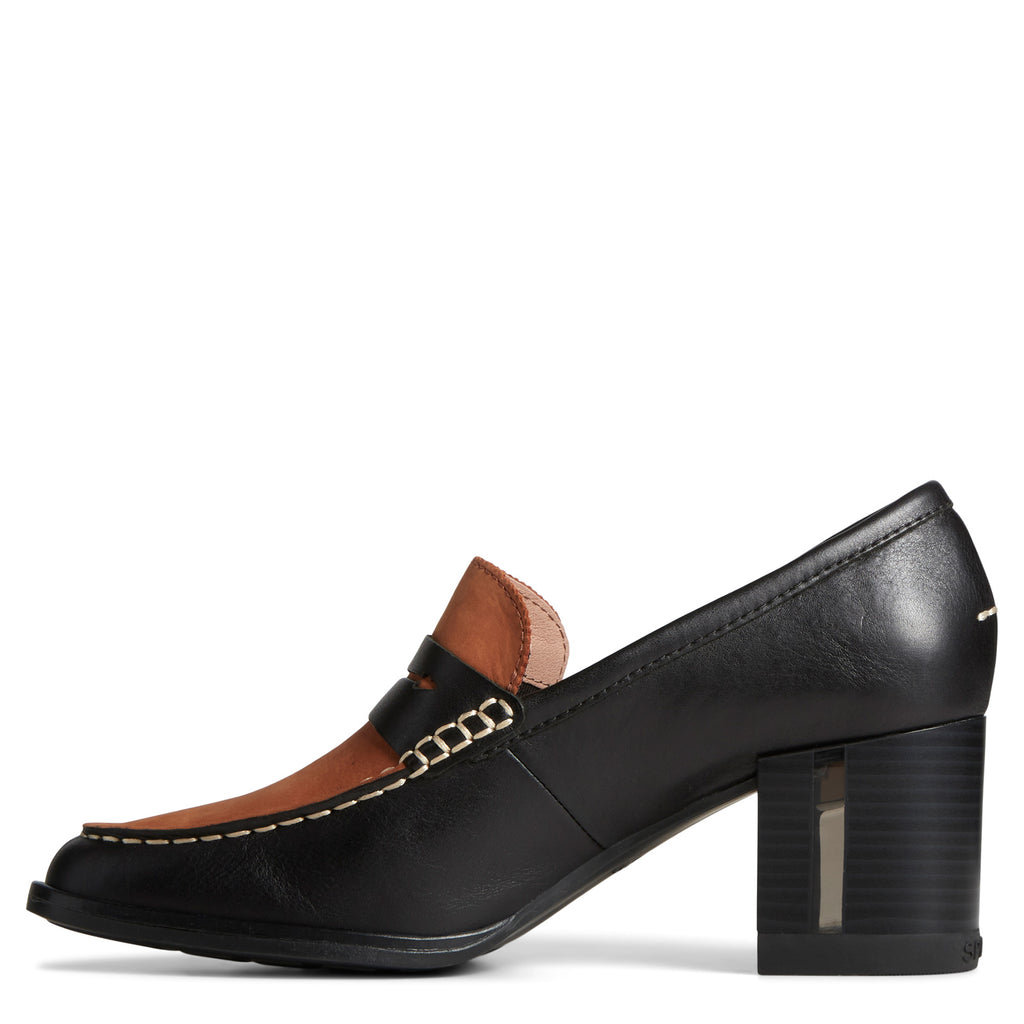 Women's Sperry Seaport Two-Tone Penny Pump BLACK / TAN STS88968
