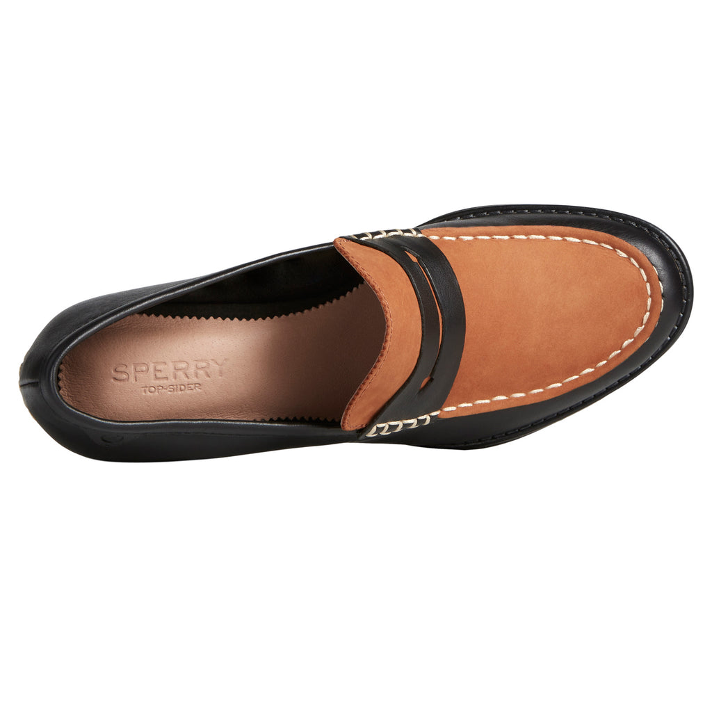 Women's Sperry Seaport Two-Tone Penny Pump BLACK / TAN STS88968