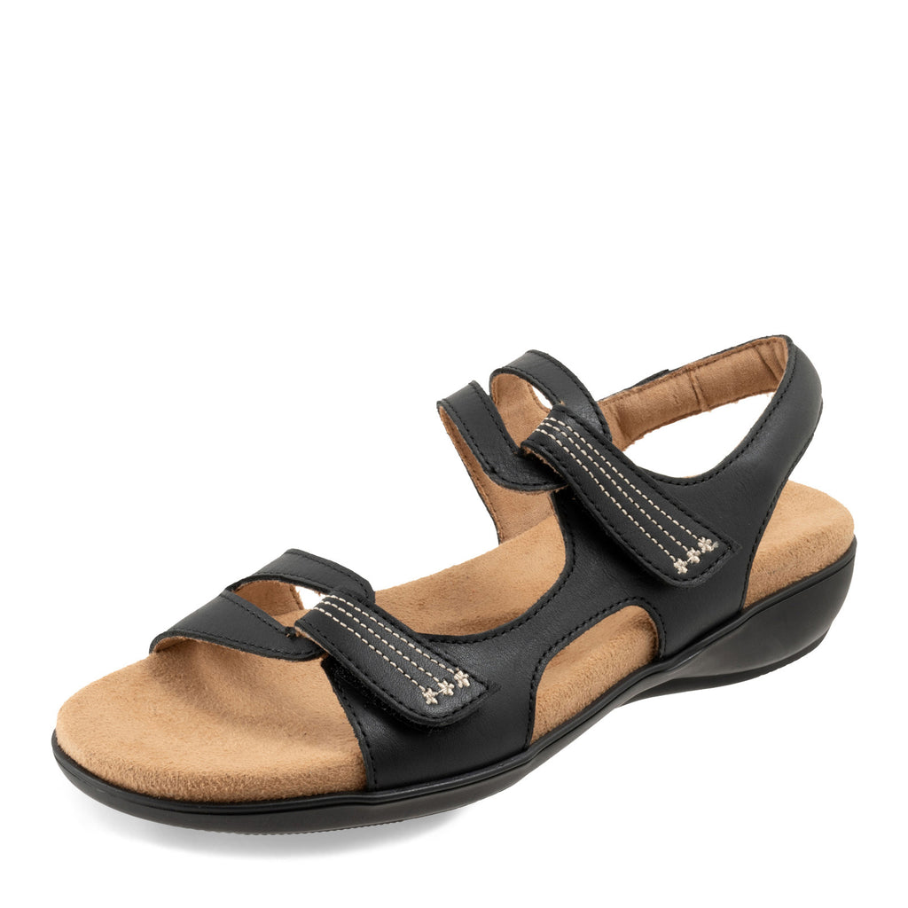 Women's Trotters Katarina Sandal BLACK LEATHER T2626-013