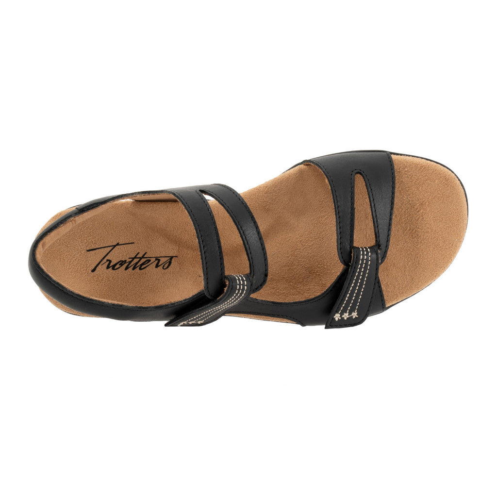 Women's Trotters Katarina Sandal BLACK LEATHER T2626-013