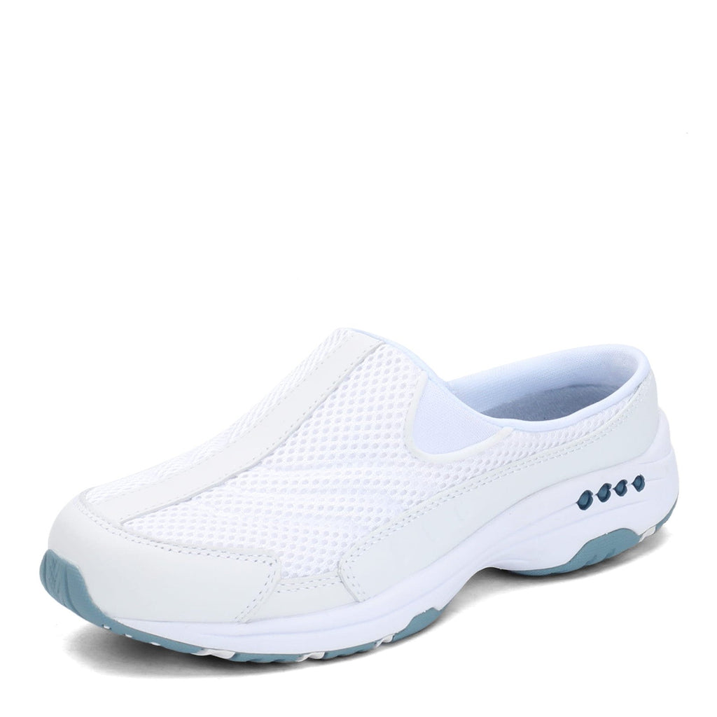Women's Easy Spirit Traveltime Classic Clog WHITE / LIGHT BLUE TRAVELTIMEWTBLU